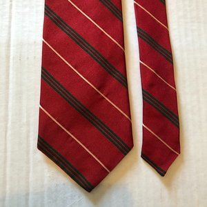 Oxxford Red Tie with Stripes - Made in USA